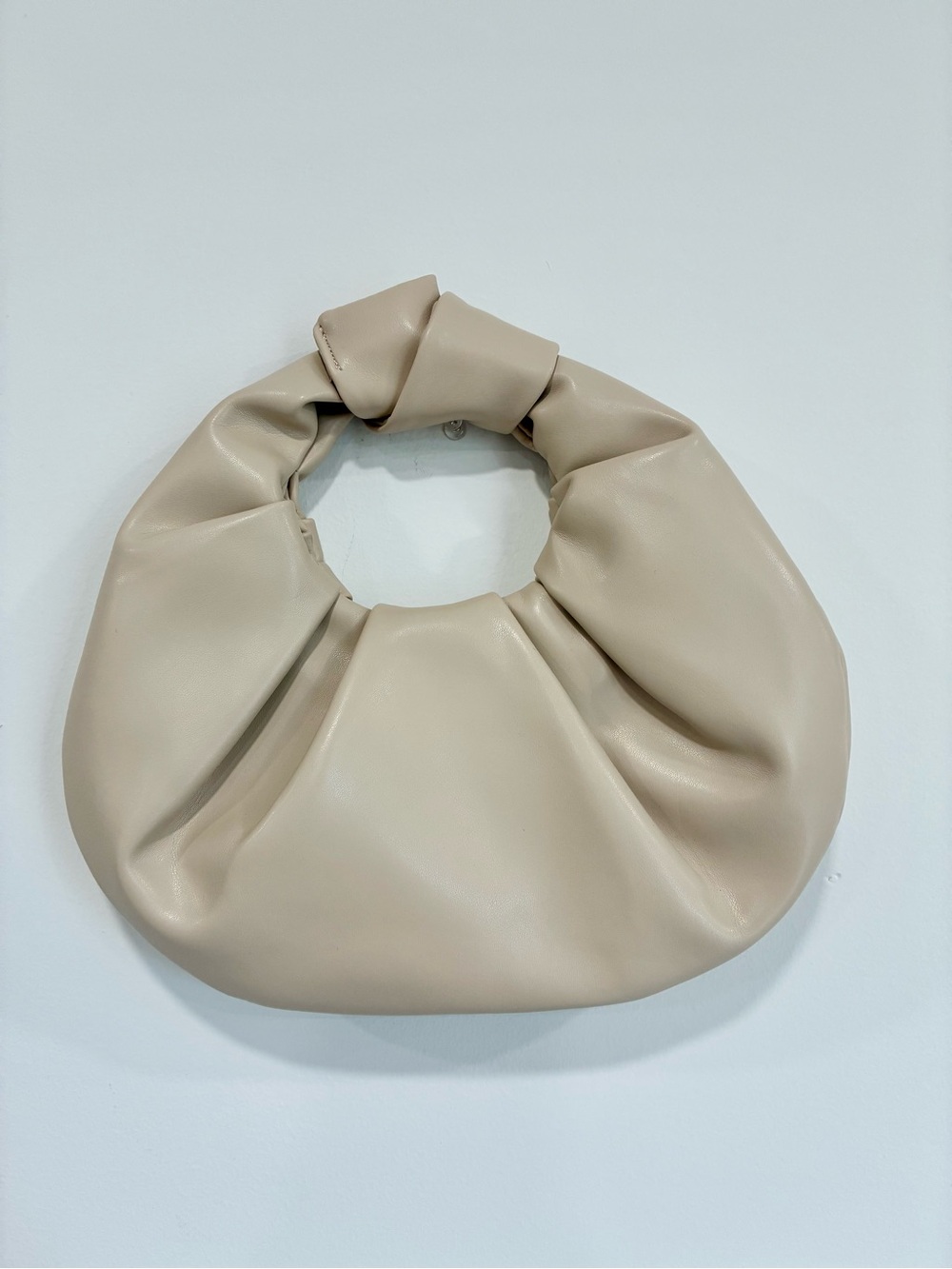 Women’s Beige Ruched Evening Clutch